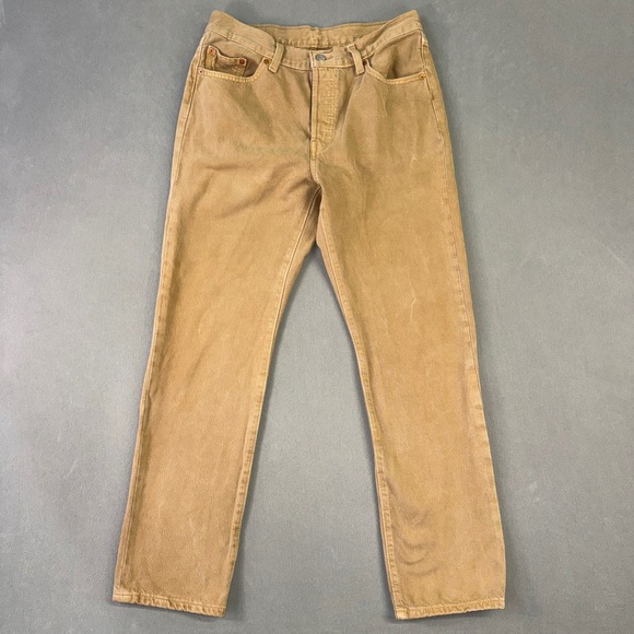 Levi's Other - Levis 501 Original Fit Jeans Mens W29 L30 Tan Khaki Button Fly Denim Pants